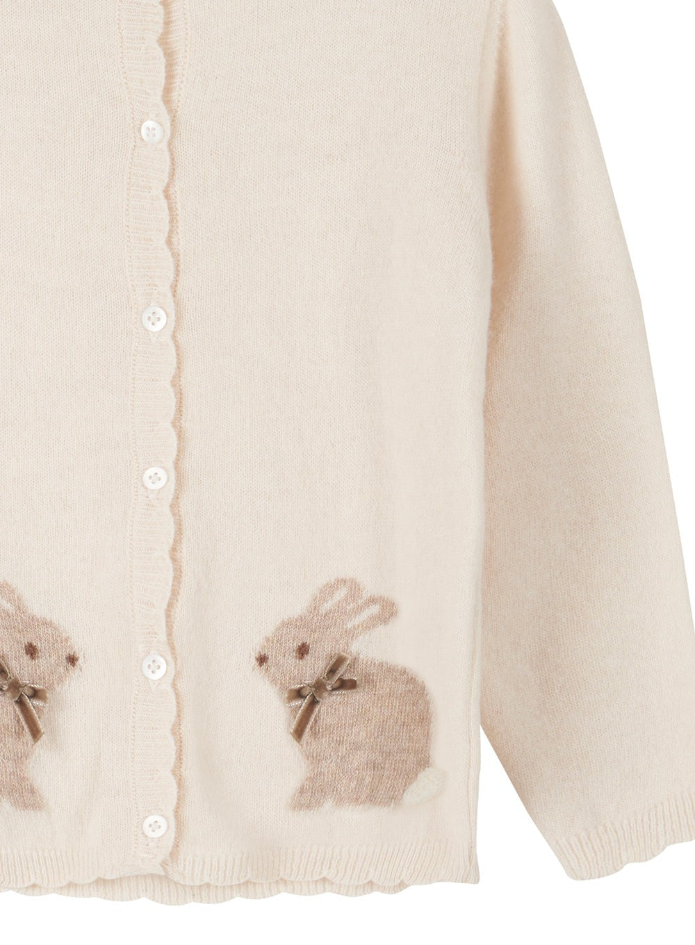 Confiture Girls' Bunny Cardigan in Winter White | Trotters London