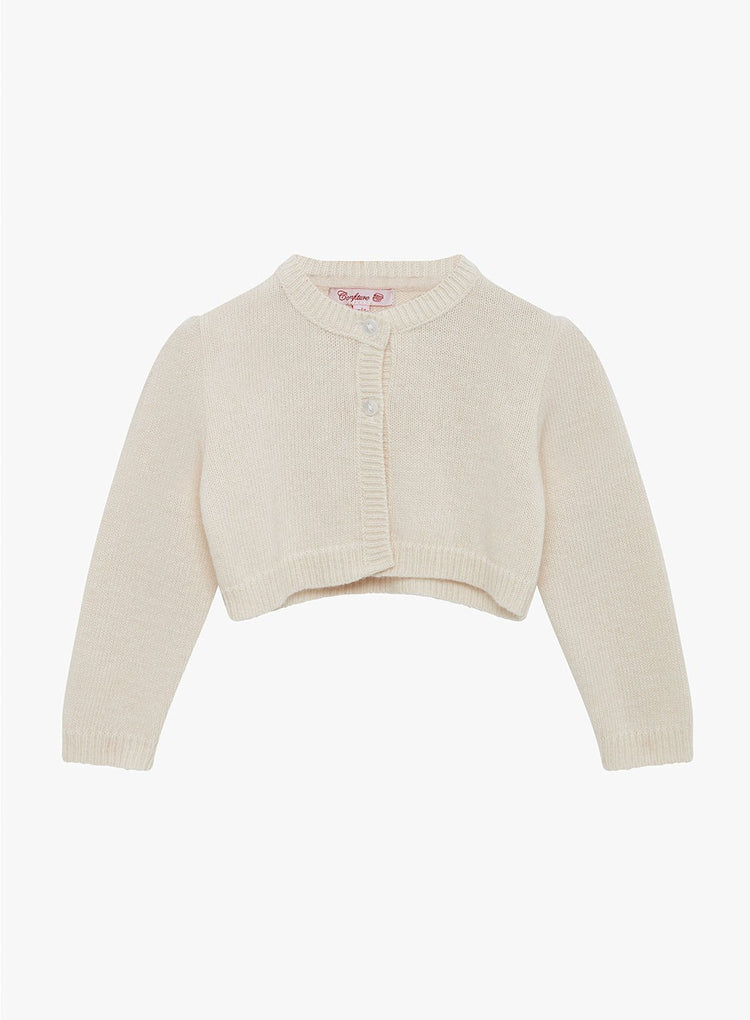 Confiture Cardigan Little Cropped Martha Cardigan in Winter White