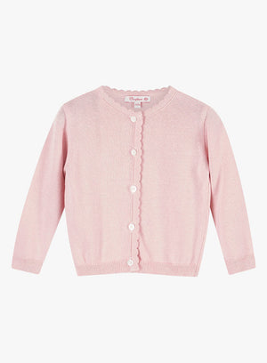 Confiture Cardigan Little Pretty Scalloped Edge Cardigan in Pale Pink