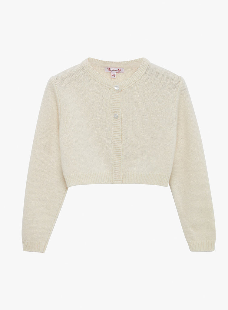 Confiture Cardigan Martha Cropped Cardigan in Winter White