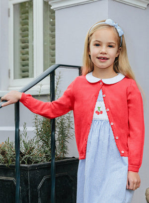 Confiture Cardigan Pretty Scalloped Edge Cardigan in Watermelon