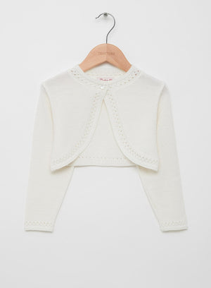 Confiture Cardigan Sophie Bolero in Winter White - Trotters Childrenswear