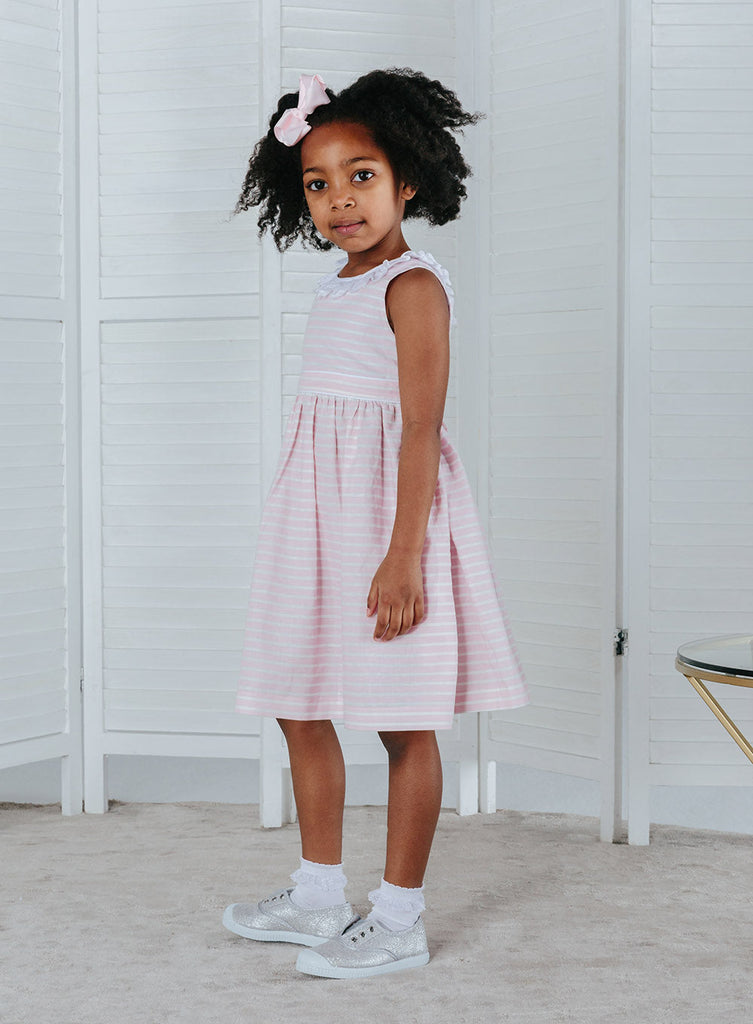 Confiture Dress Chloe Dress in Pale Pink Stripe