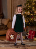 Confiture Dress Emerald Velvet Pinafore - Trotters Childrenswear