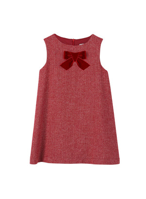 Confiture Dress Georgina Bow Dress in Red Herringbone