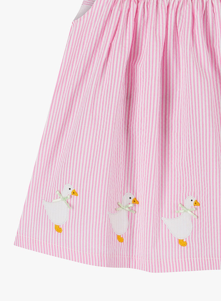 Confiture Baby Duck Striped Pinafore in Bright Pink Stripe | Trotters ...