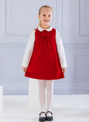 Confiture Dress Scarlet Velvet Pinafore