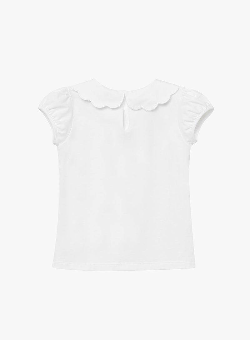 Confiture Top Ava Embroidered Petal Jersey Top in White