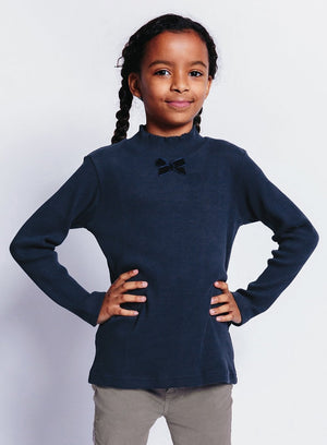 Confiture Top Grace Bow Jersey Top in Navy