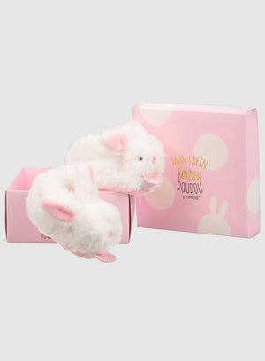 Doudou et Compagnie Booties Little Bunny Booties in Pink - Trotters Childrenswear