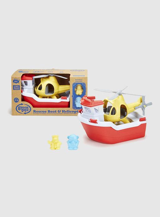 Green Toys Toy Green Toys Rescue Boat with Helicopter