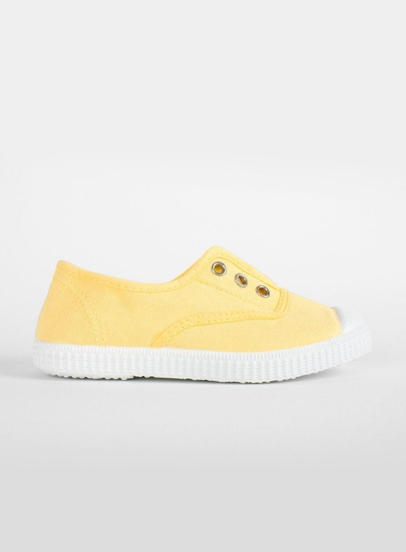 Hampton Canvas Canvas Shoes Hampton Canvas Plum Plimsolls in Lemon