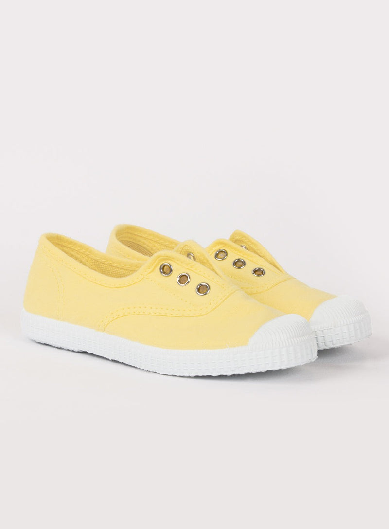 Hampton Canvas Canvas Shoes Hampton Canvas Plum Plimsolls in Lemon