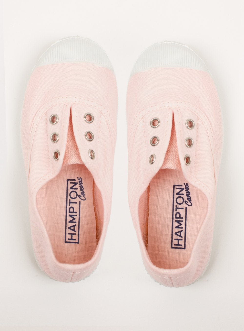 Hampton Canvas Canvas Shoes Hampton Canvas Plum Plimsolls in Pale Pink - Trotters Childrenswear