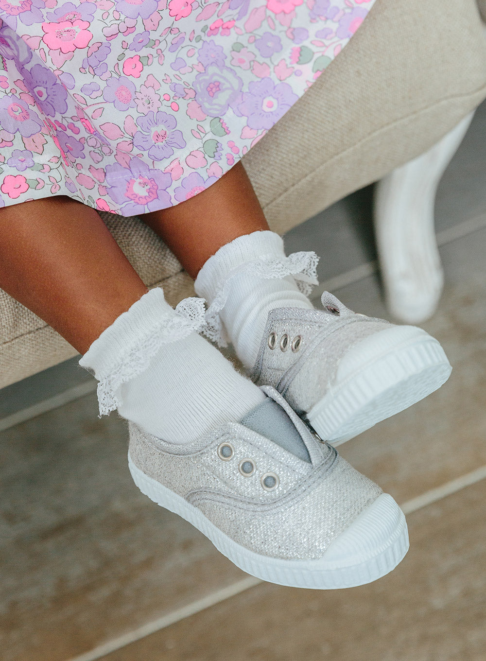 Silver plimsolls clearance