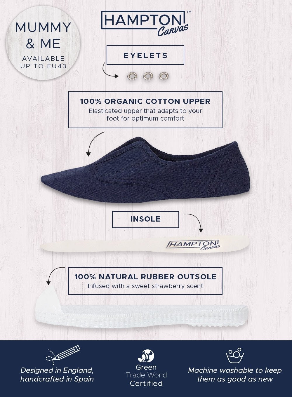 Hampton Canvas Canvas Shoes Hampton Canvas Plum Plimsolls in Steel Blue