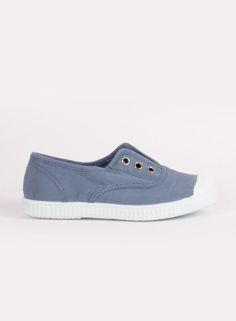Hampton Canvas Canvas Shoes Hampton Canvas Plum Plimsolls in Steel Blue