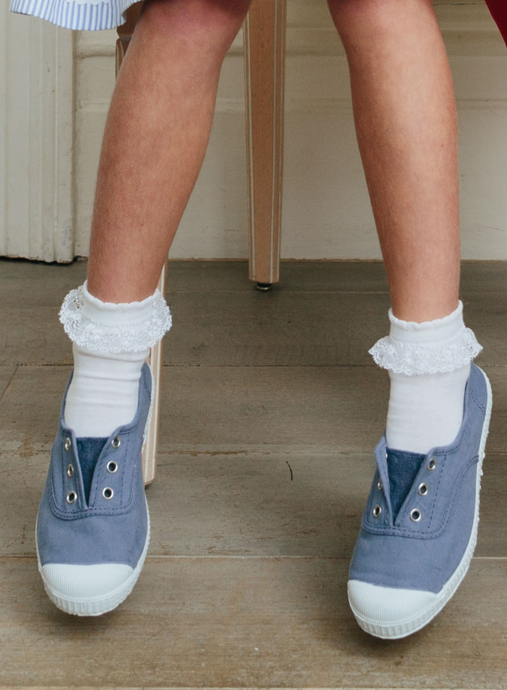 Hampton Canvas Canvas Shoes Hampton Canvas Plum Plimsolls in Steel Blue