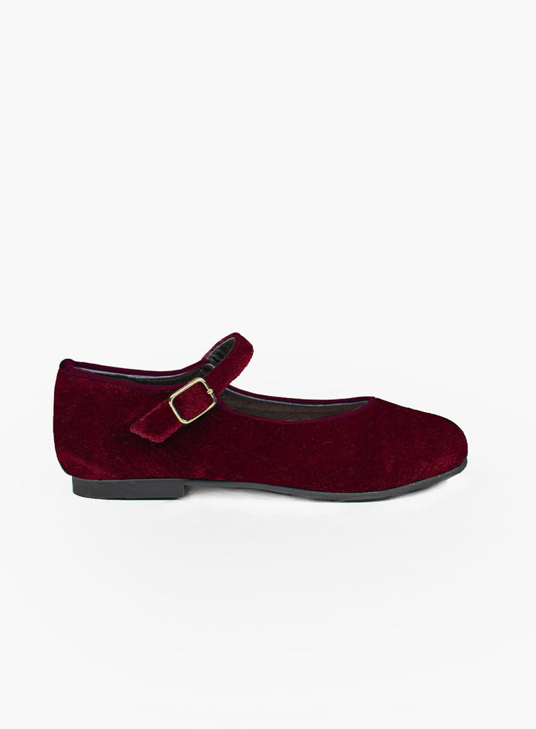 Hampton Classics Lulu Shoes in Burgundy Velvet Trotters Childrenswear