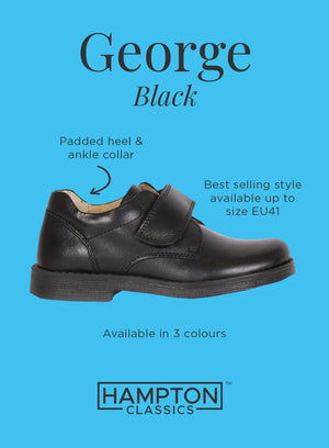 Hampton Classics School Shoes Hampton Classics George School Shoes in Black - Trotters Childrenswear
