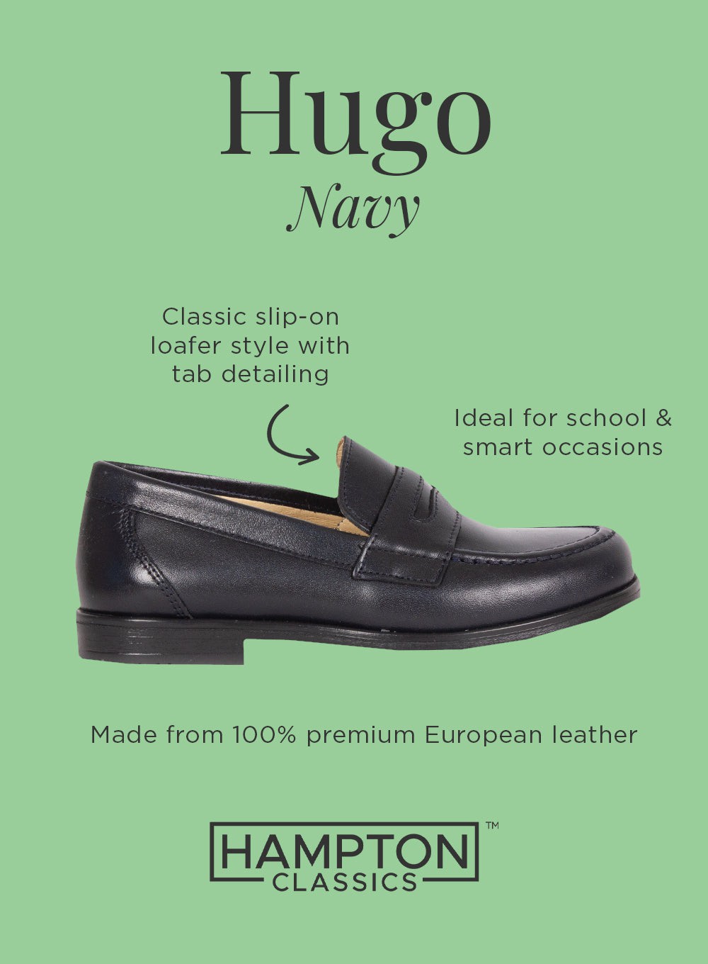 Hampton Classics School Shoes Hampton Classics Hugo School Shoes in Navy