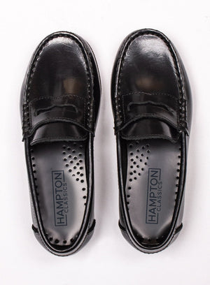 Hampton Classics School Shoes Hampton Classics Penny Loafer in Black - Trotters Childrenswear