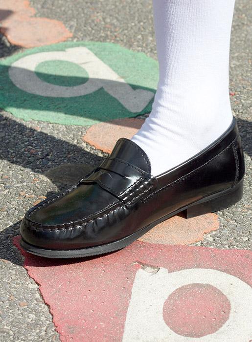 Hampton Classics Penny Loafer School Shoe in Black | Trotters