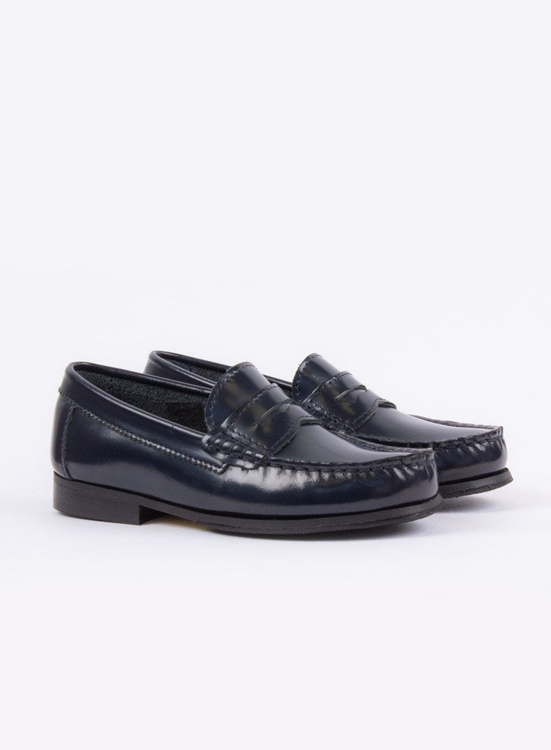 Hampton Classics School Shoes Hampton Classics Penny Loafer in Navy - Trotters Childrenswear