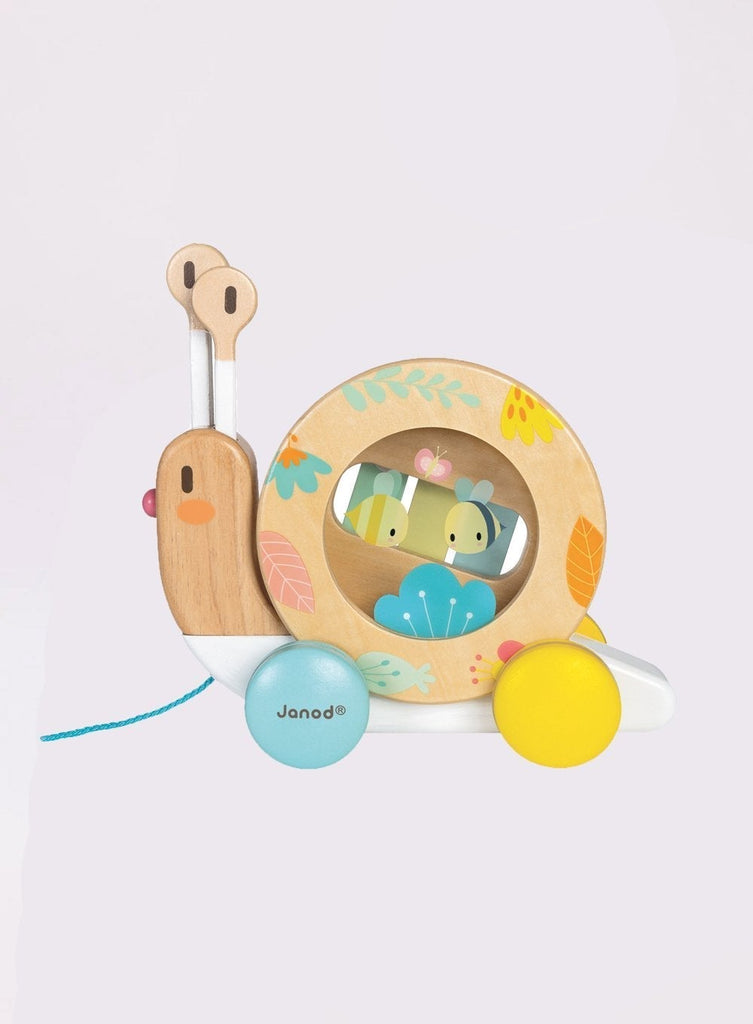 Janod Toy Pure Pull Along Wooden Snail