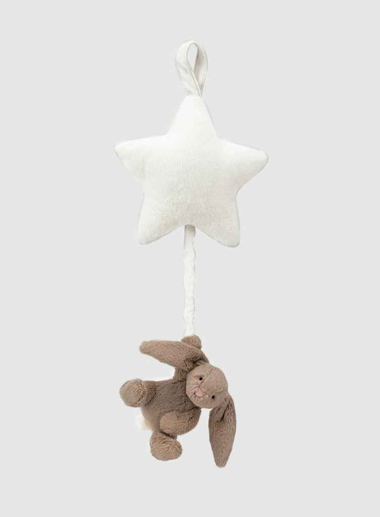 Jellycat Toy Jellycat Bashful Bunny Star Musical Pull in Beige