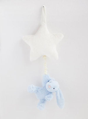 Jellycat Toy Jellycat Bashful Bunny Star Musical Pull in Blue