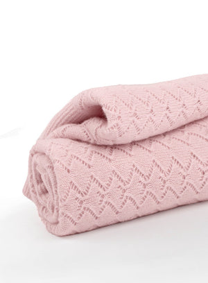 Lapinou Blanket Little Pointelle Blanket in Pale Pink