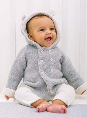 Lapinou Coat Little Teddy Coat in Grey Marl