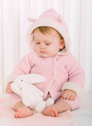 Lapinou Coat Little Teddy Coat in Pale Pink
