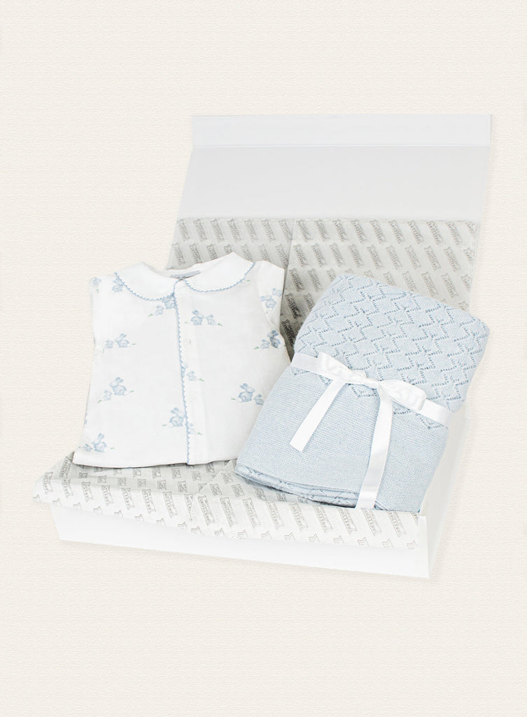 Lapinou Gift Set Little Blue All-in-One and Blanket Set