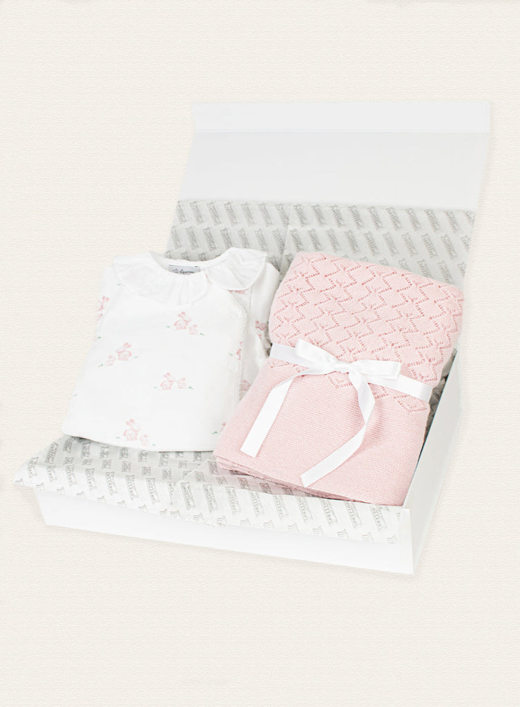 Lapinou Gift Set Little Pink All-in-One and Blanket Set