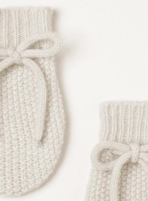 Lapinou Mittens Little Mittens in White - Trotters Childrenswear
