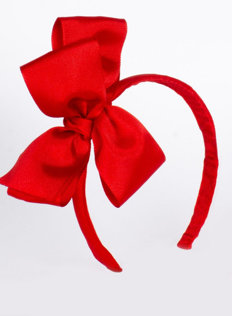 Lily Rose Alice Bands Large Double Bow Alice Band in Red - Trotters Childrenswear