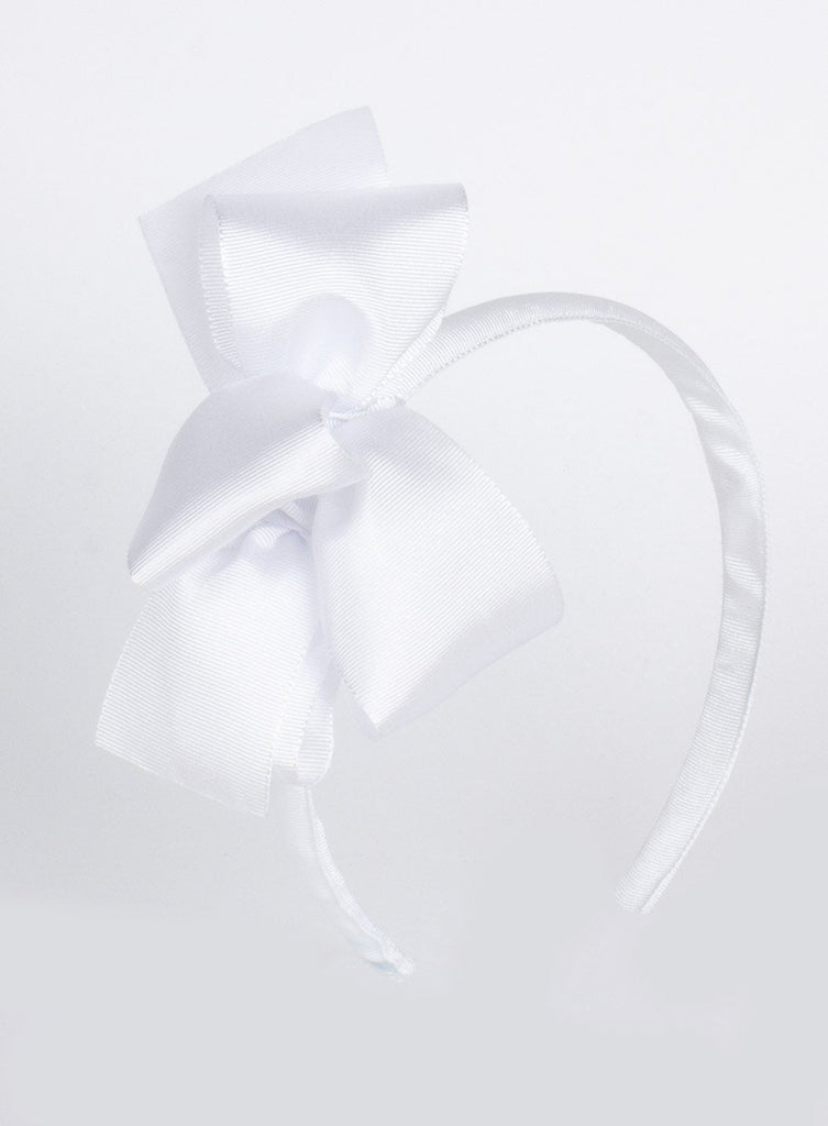 Lily Rose Alice Bands Large Double Bow Alice Band in White