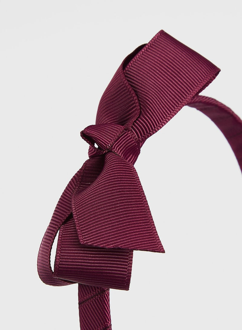 Lily Rose Alice Bands Pretty Bow Alice Band in Claret - Trotters Childrenswear