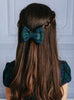 Lily Rose Clip Bow Hair Clip in Navy Tartan