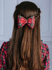 Lily Rose Clip Bow Hair Clip in Red Tartan