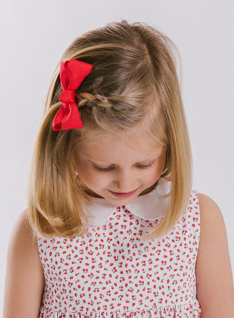 Lily Rose Clip Large Bow Hair Clip in Ruby - Trotters Childrenswear