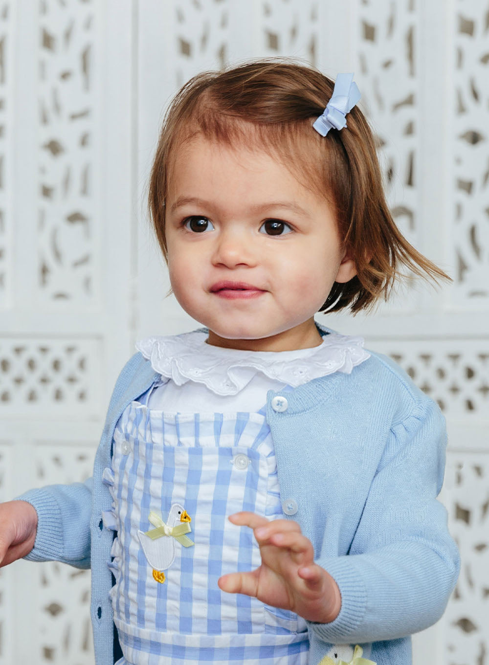 Lily Rose Clip Small Bow Hair Clip in Bluebell
