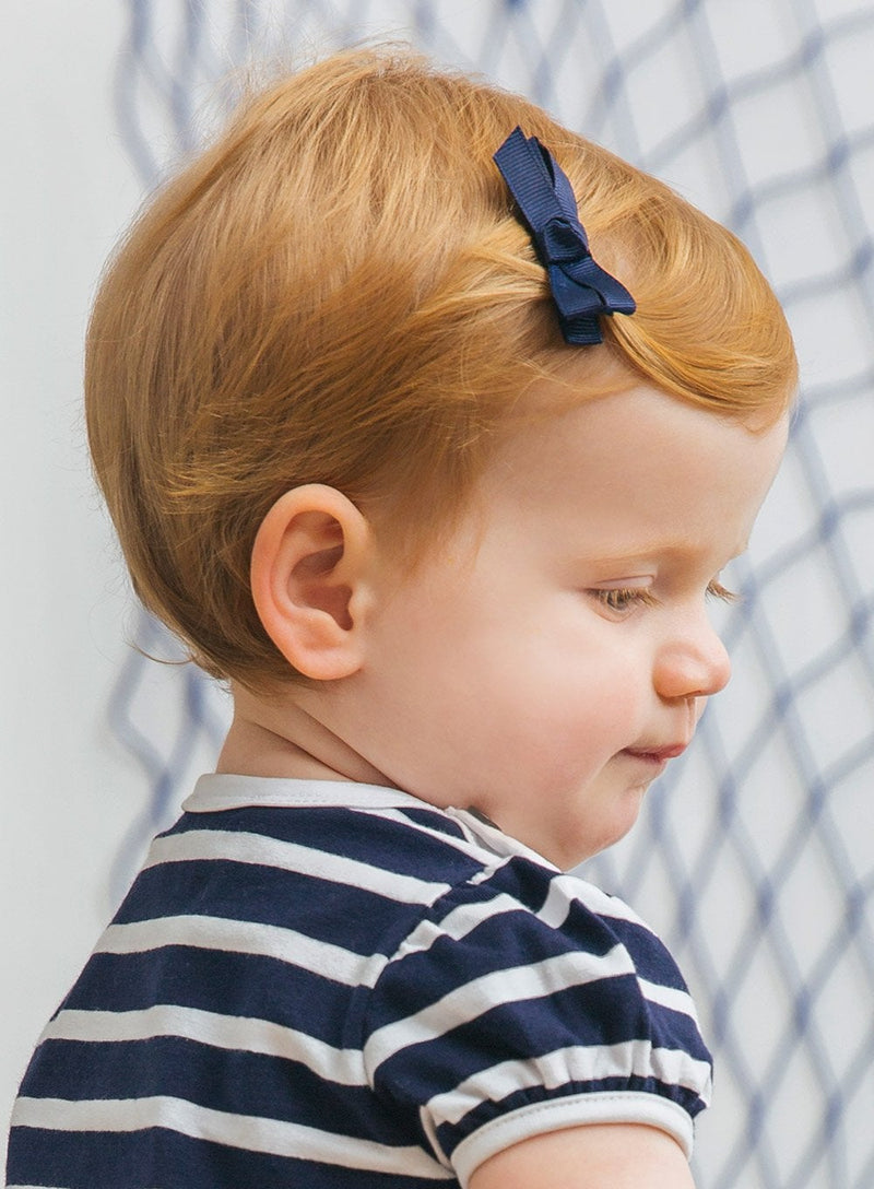 Lily Rose Clip Small Bow Hair Clip in Navy - Trotters Childrenswear