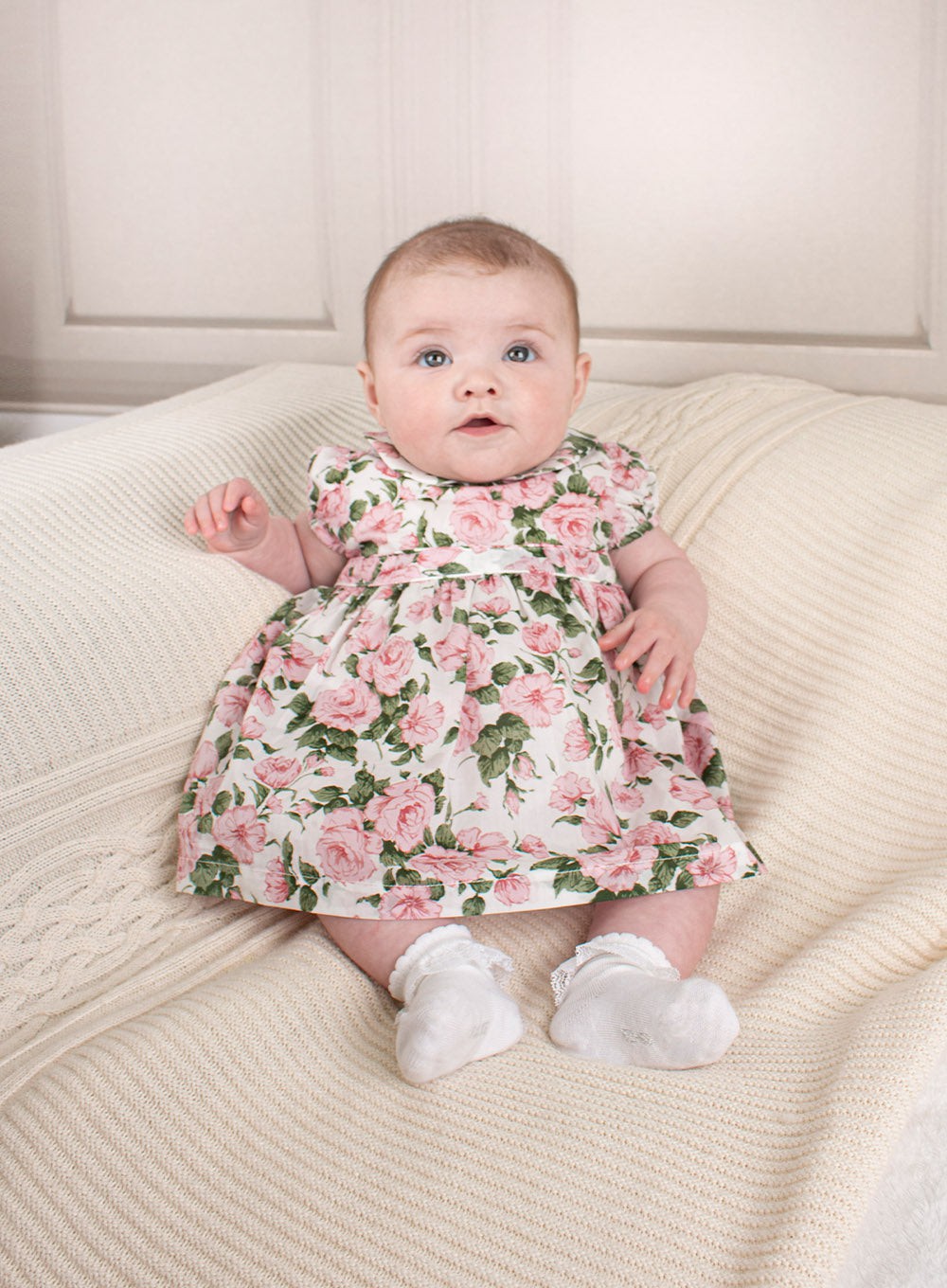Lily Rose Baby Girls Carline Rose Dress Pink Rose | Trotters London