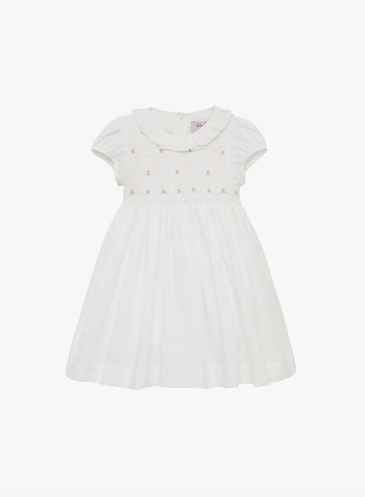 Lily Rose Dress Little Willow Rose Hand Smocked Dress in White