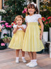 Lily Rose Dress Rose Hand Smocked Dress in Lemon