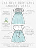 Lily Rose Dress Rose Hand Smocked Dress in Sea Blue