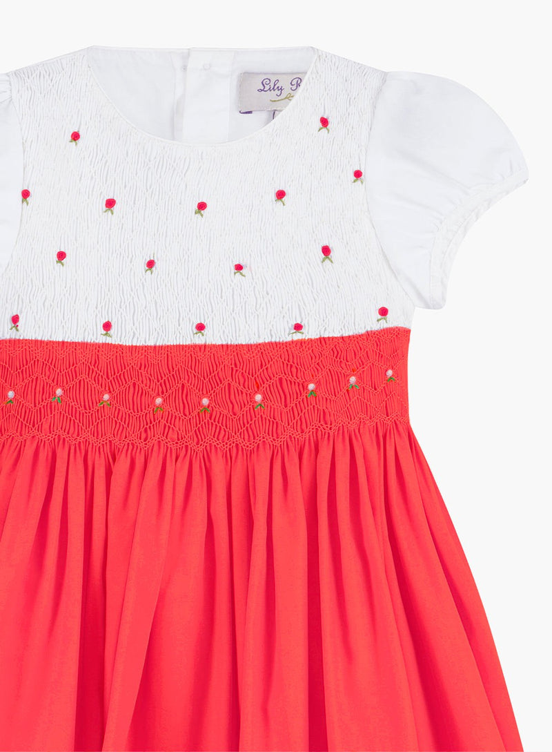 Lily Rose Dress Rose Hand Smocked Dress in Watermelon